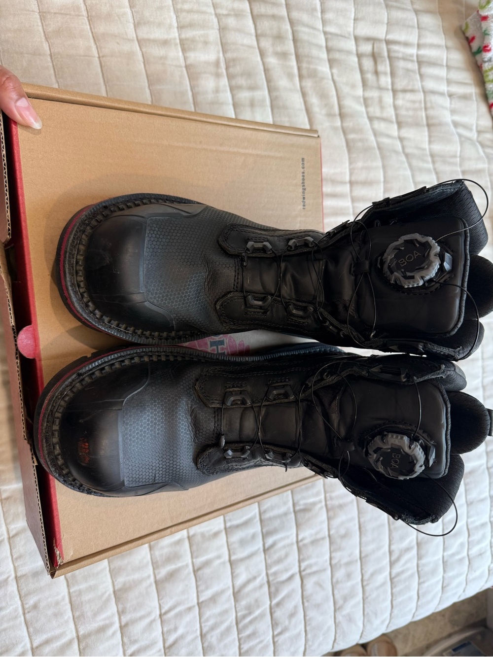 Men's Black Boa Lace Work Boots